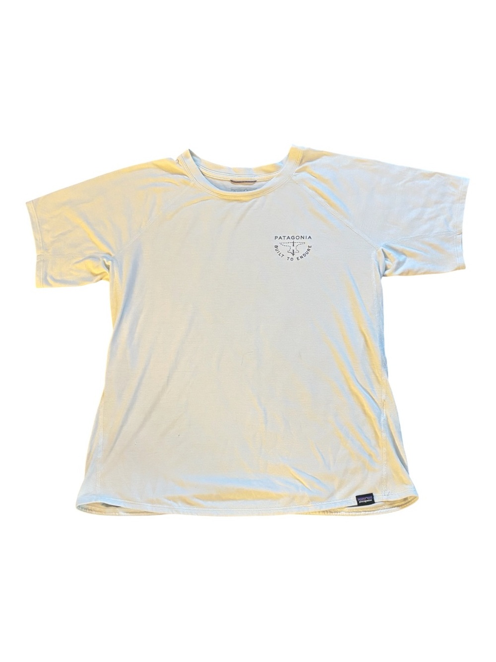 Patagonia Cream Short Sleeve Tee with Subtle Logo Size M